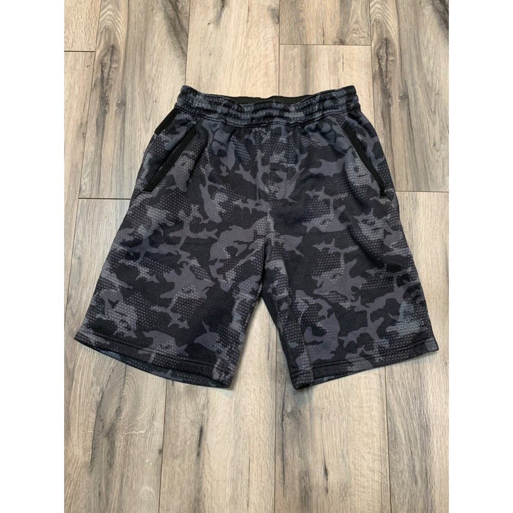 Spaudling Mens M Black Camo Camoflauge Shorts Pockets
